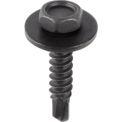 M4.2-1.71x20mm Hex Head Tek SEMS, 12mm Washer, Black Phosphate