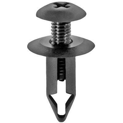 1/4"x5/8" Phillips Screw Type Push-In Retainer w/ Closed End, 9/16" Head