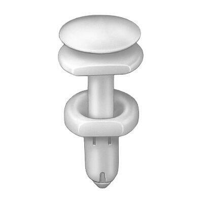 1/4"x41/64" White Nylon Double Head Push Type Retainer