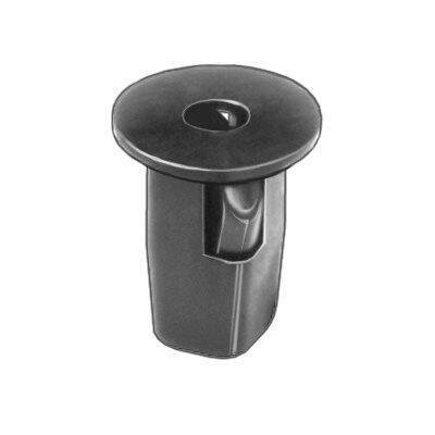 #12 Black Nylon Grommet, 9mm Square  Hole, 19mm Stem, 16mm Head