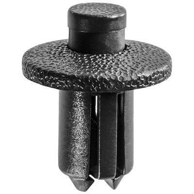 9mmx12mm Black Nylon Push-Type Retainer w/ Drive Pin, 18mm Head