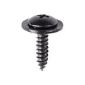M4.8-1.61x19mm Phillips Truss Head SEMS Tapping Screw, Type A/AB, 16mm Washer, Black E-Coat