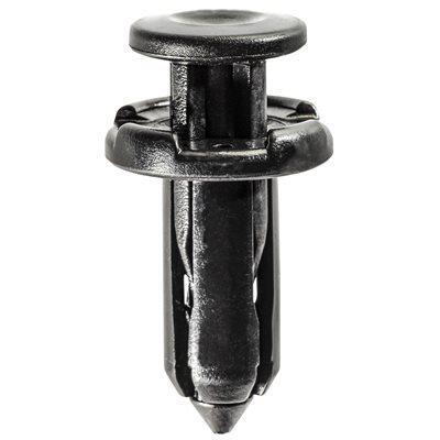 9mmx22mm Black Nylon Push-Type Retainer with Drive Pin, 18mm Head