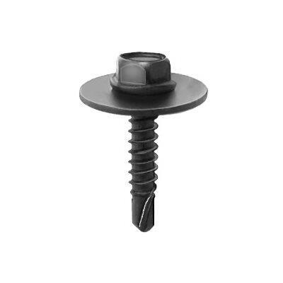 M4.2-1.71x20mm Hex Head Tek SEMS, 17mm Washer, Black Phosphate