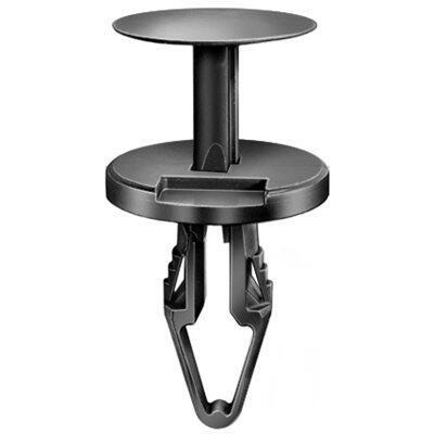 6.5mmx20mm Black Nylon Push-Type Retainer with Closed End, 18mm Head