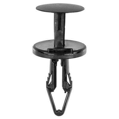 6.5mmx22mm Black Nylon Push-Type Retainer with Closed End, 18mm Head