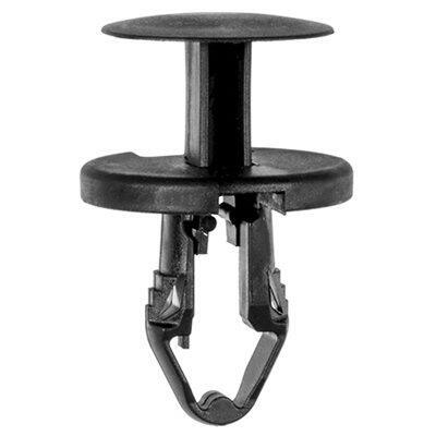 8mmx16mm Black Nylon Push-Type Retainer with Closed End, 19mm Head