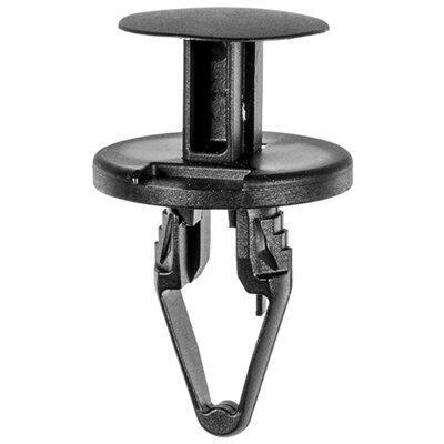 8.5mmx20mm Black Nylon Push-Type Retainer with Closed End, 20mm Head