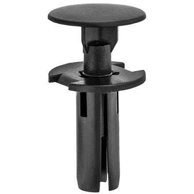 7mmx17mm Black Nylon Push-Type Retainer with Drive Pin, 15mm Head