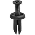 5mmx12mm Black Phillips Screw Type Push-In Retainer w/ Open End, 10mm Head