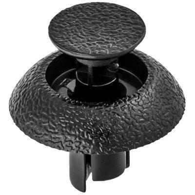 7mmx8mm Black Nylon Push-Type Retainer with Drive Pin, 19mm Head