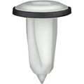 M4.8 (#10) White Nylon GROMMET with Sealer, 8mm Square Hole, 16mm Head