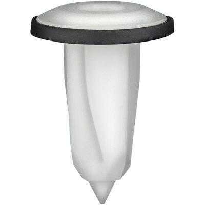 M4.8 (#10) White Nylon GROMMET with Sealer, 8mm Square Hole, 16mm Head
