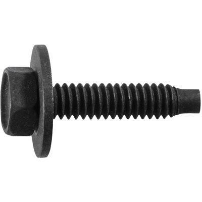 1/4"-20x1-3/16" Hex Head SEMS Body Bolt w/ Dog Point, 3/4" Washer, Black Phosphate