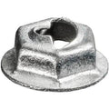 1/4" Stud Hex Washer Thread Cutting Nut, 7/16" Wrench, 19/32" Washer, Zinc