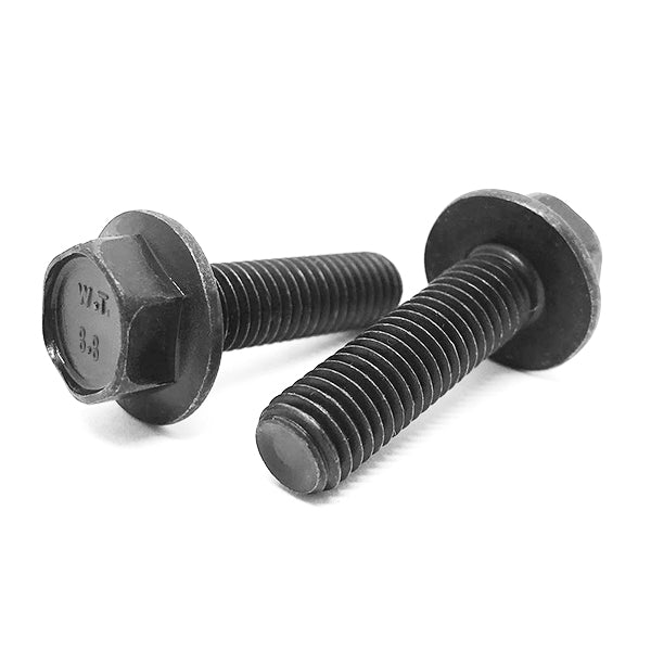 M8-1.25x20 Class 8.8 Hex Flange Bolts Plain & Oil