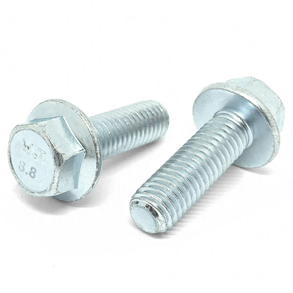 M8-1.25x20 Class 8.8 Hex Flange Bolts Zinc Clear