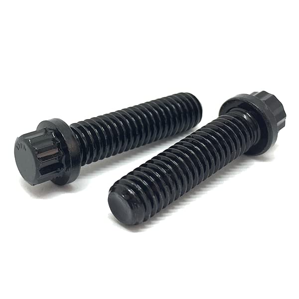 1/4-20x1-1/4" Alloy 12 Point Flange Screws Black Oxide