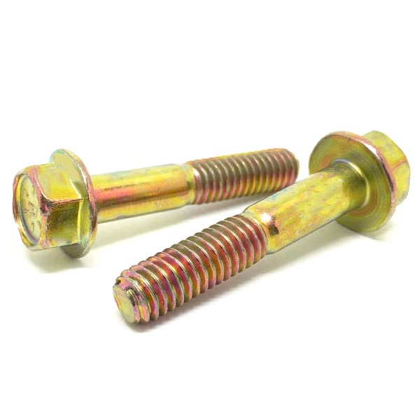 3/8-16x3" Grade 8 Hex Flange Frame Bolts Zinc Yellow