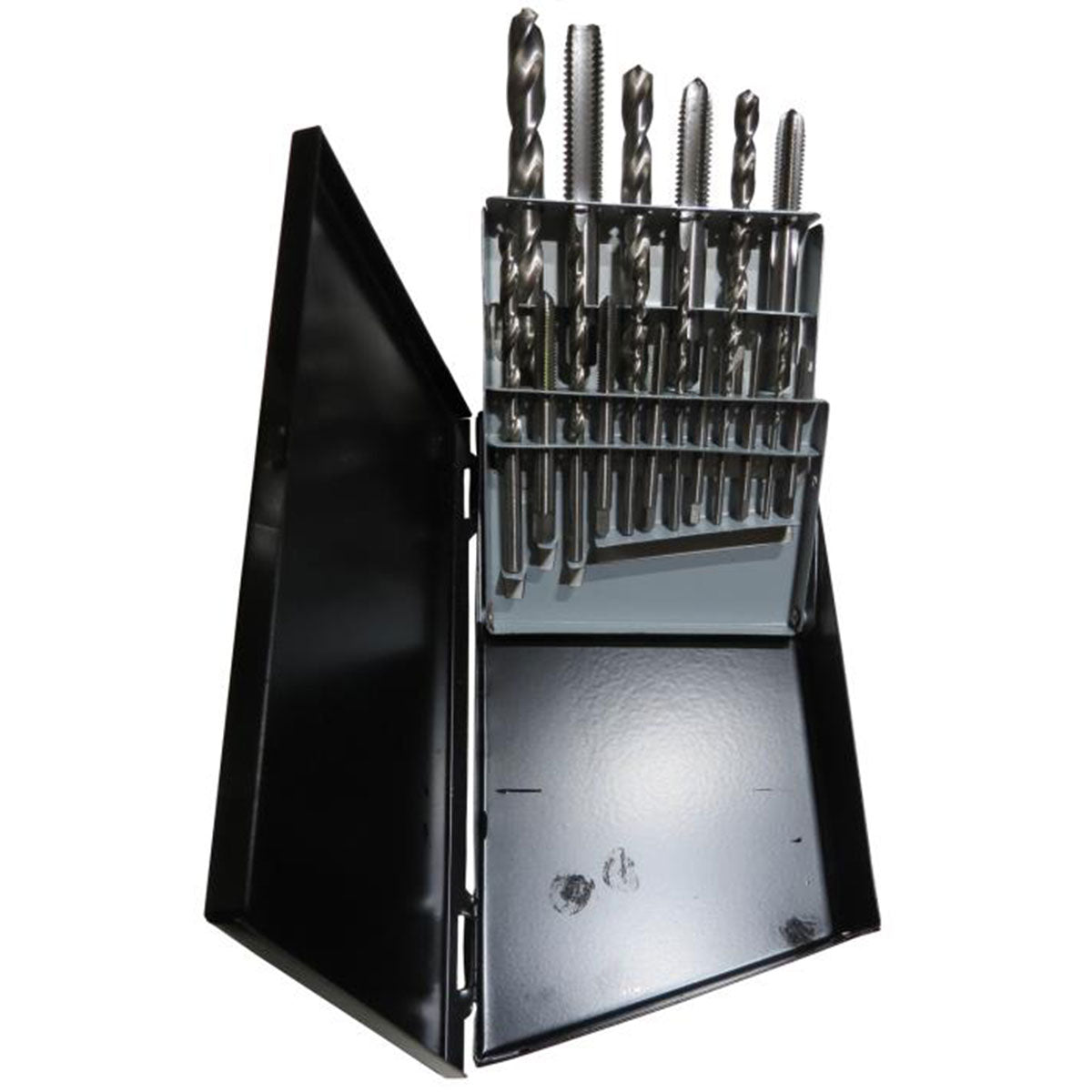 18 Piece Tap and Drill Bit Set M2-M12 in Metal Case