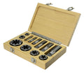 12 Piece Carbon Steel NPT Pipe Tap and Die Set 1/8", 1/4", 3/8", 1/2", 3/4", and 1" in Wooden Case