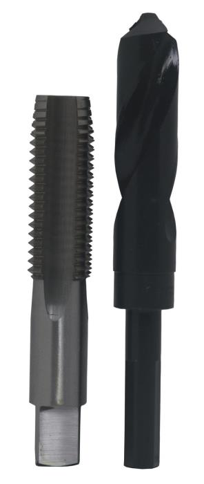1"-14 HSS Plug Tap and 15/16" HSS 1/2" Shank Drill Bit