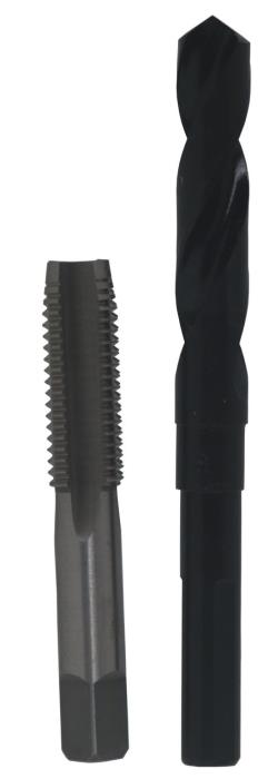 5/8"-18 HSS Plug Tap and 37/64" HSS 1/2" Shank Drill Bit