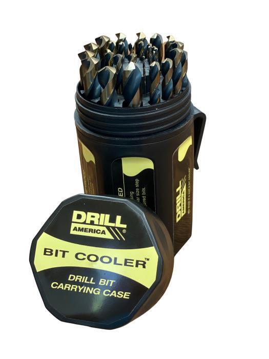 29 Piece HSS 3-Flat Contractor Black & Gold Jobber Drill Bit Set Shatter Proof Case
