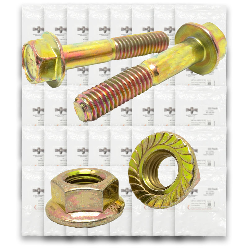 Inch Grade 8 Hex Flange Frame Bolts & Lock Nuts Yellow Assortment - 335 PCS