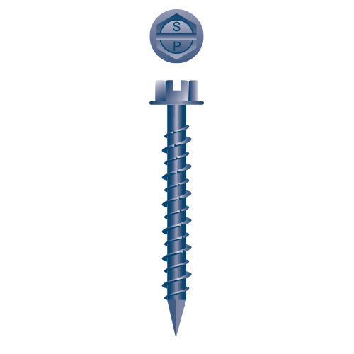 #1/4 Hex Washer Head 1/4 x 1-1/4, Hi-Low-Blue Ceramic