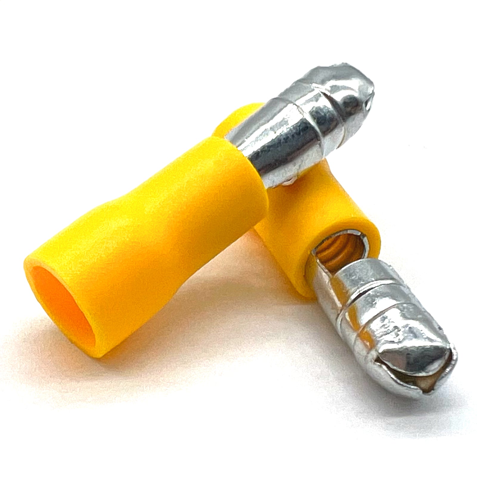 Yellow PVC/Vinyl Male Bullet Crimp Connector, AWG 12-10