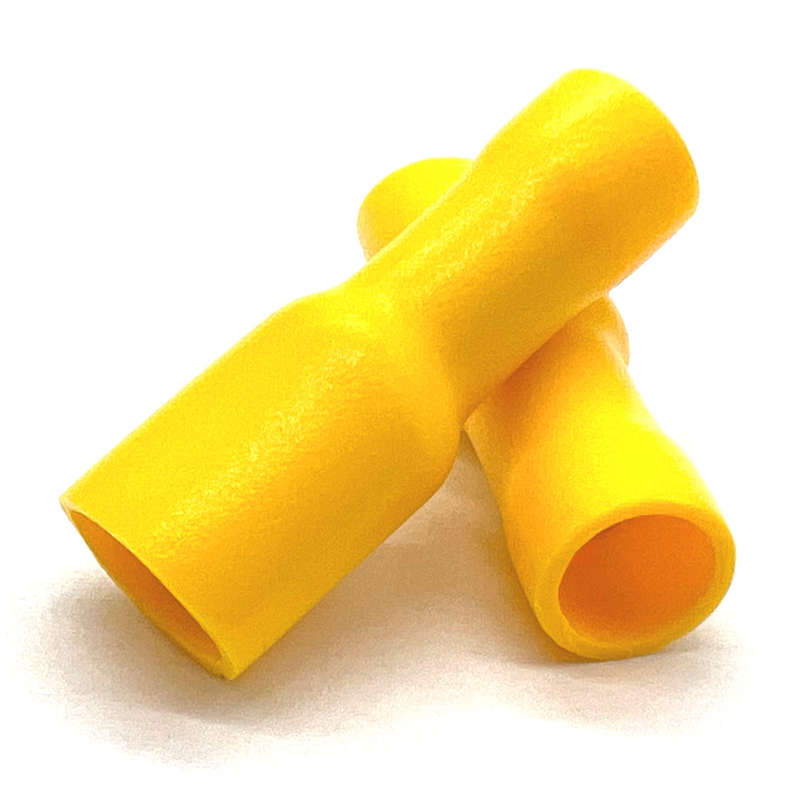 Yellow PVC/Vinyl Female Spade Fully Insulated Crimp Connector, AWG 12-10
