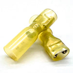 Yellow Heat Shrink Female Spade Connectors, AWG 12-10