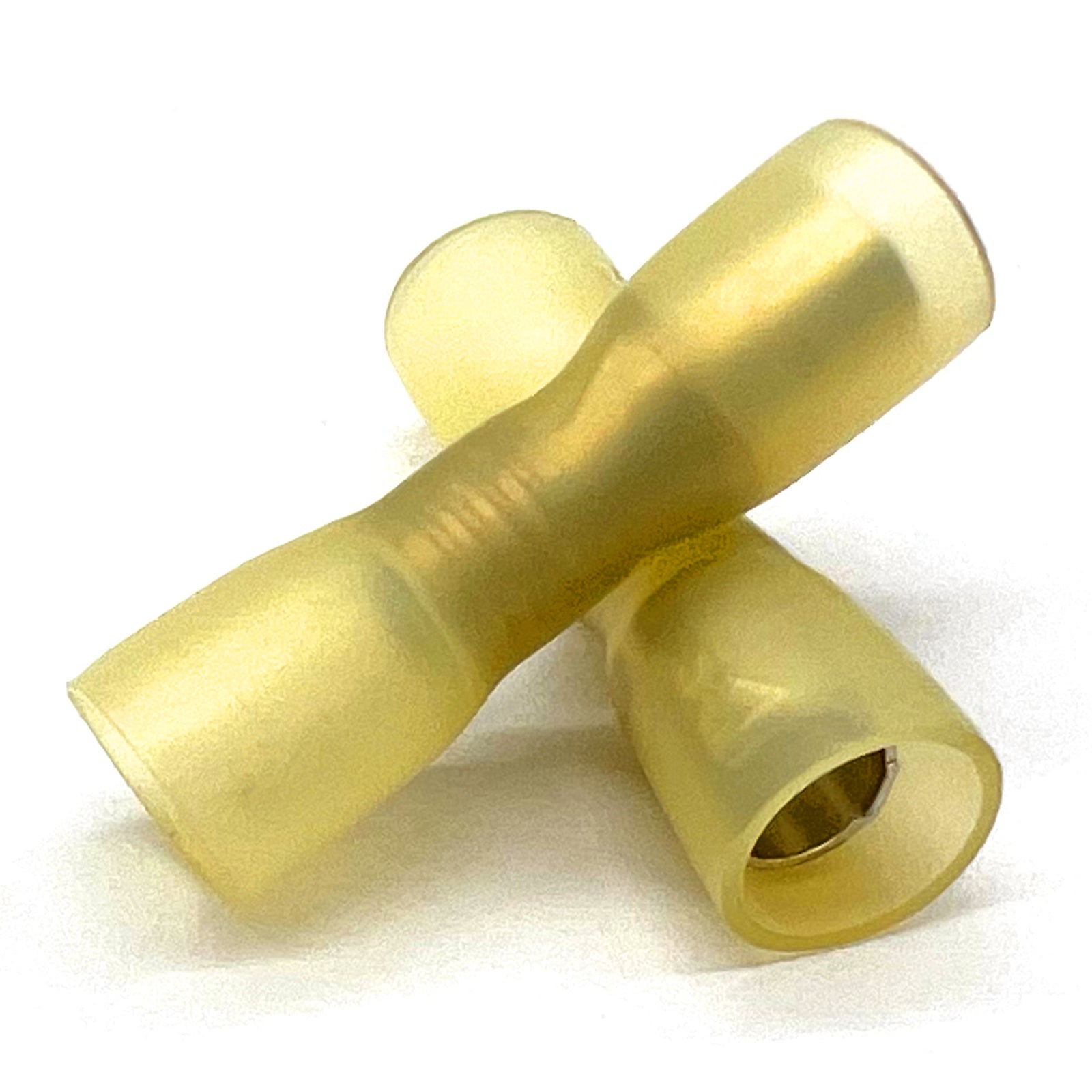 Yellow Heat Shrink Marine Grade Female Bullet Connectors, AWG 12-10