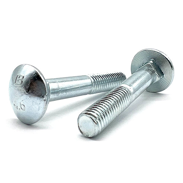 M10-1.5x45 Class 4.6 Round Head Carriage Bolts Zinc