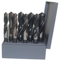 8 Piece HSS Black and Bright Reduced Shank HSS Drill Bit Set, 9/16" - 1"
