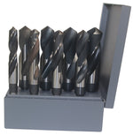 8 Piece HSS Black and Bright Reduced Shank HSS Drill Bit Set, 9/16" - 1"