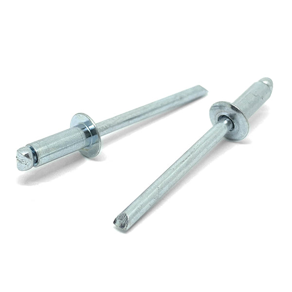 5/32" Dia 1/8"-3/16" (53) Grip - Dome Head Blind Rivets Steel/Steel Mandrel Zinc