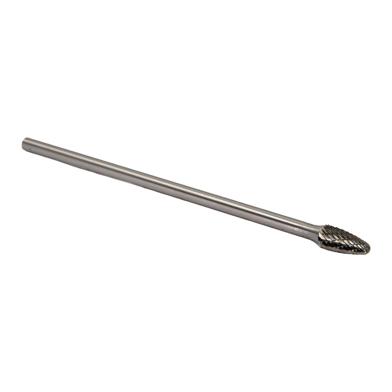SF-3 3/8" X 3/4" 6" Long Shank Tree Radius End Carbide Bur 1/4" Shank