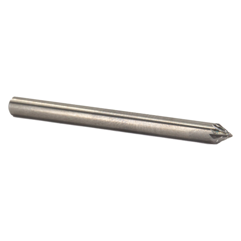 SJ-81 3/16" X 3/16" 60 Include Angle Carbide Bur 3/16" Shank
