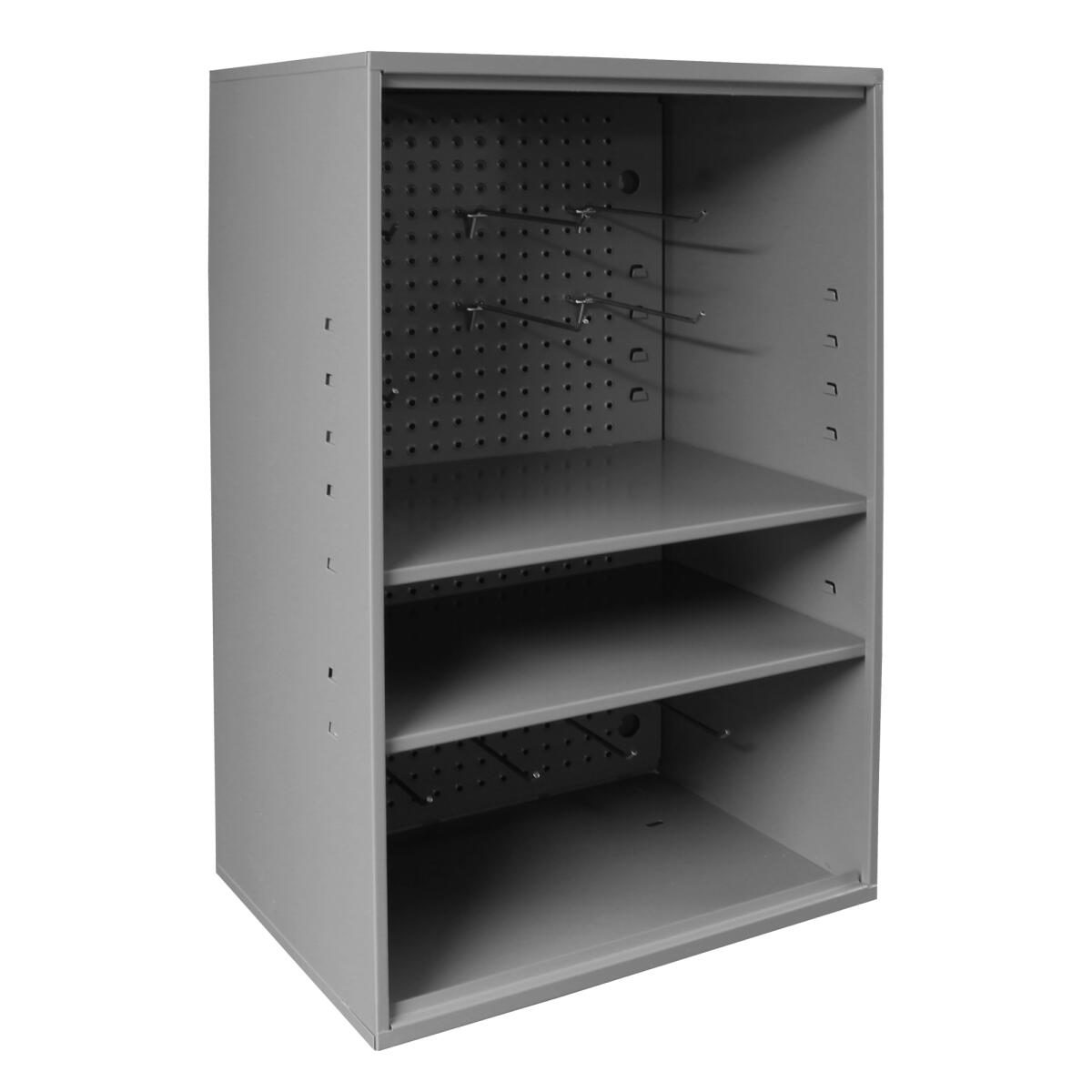Mountable Metal Abrasive Storage Cabinet with Pegboard