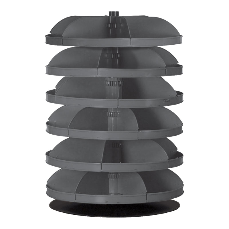 28" Metal Revolving Rotabin with 6 Shelves