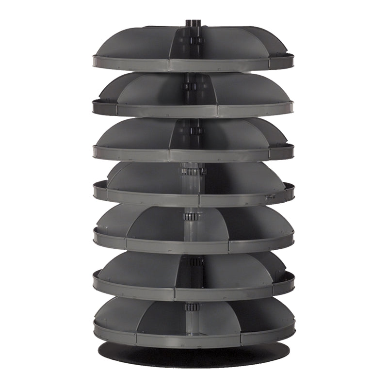 28" Metal Revolving Rotabin with 7 Shelves