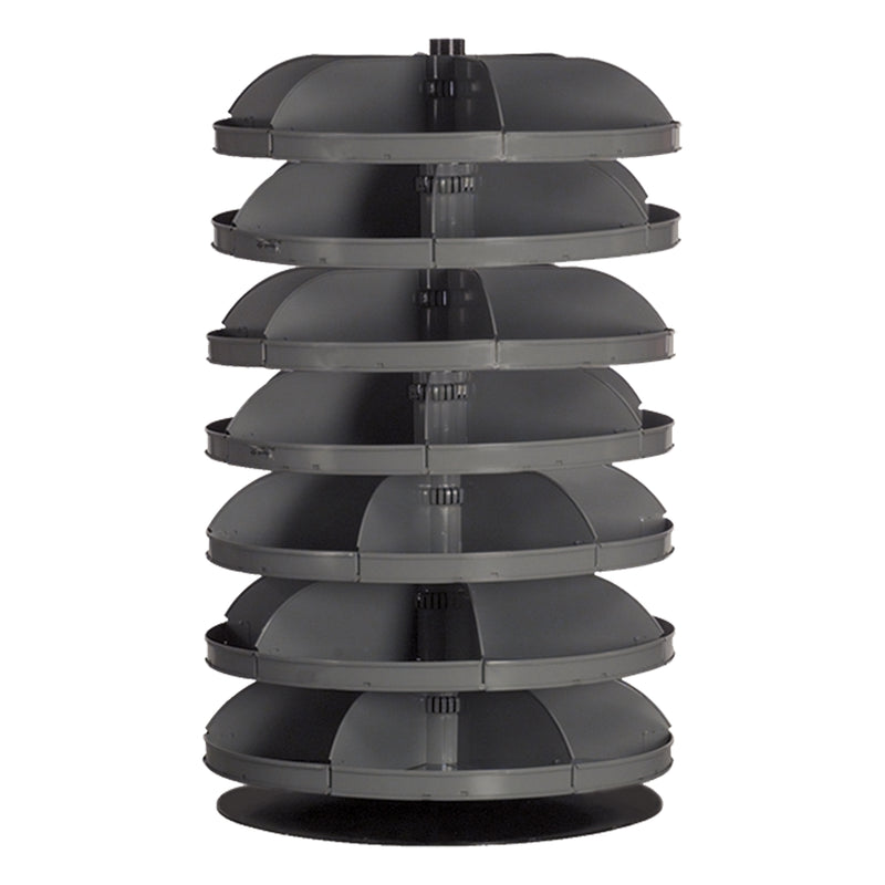 34" Metal Revolving Rotabin with 7 Shelves