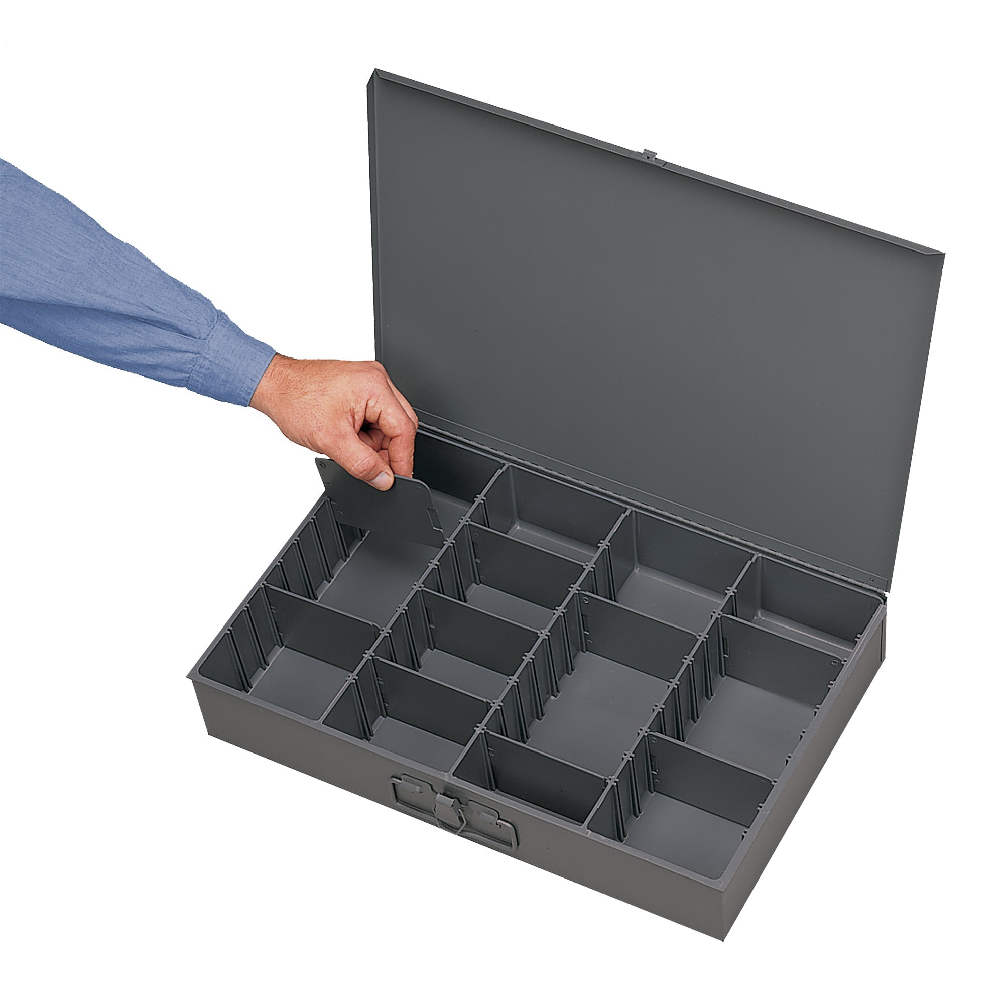 Variable Hole Metal Locking Drawer Compartment Box