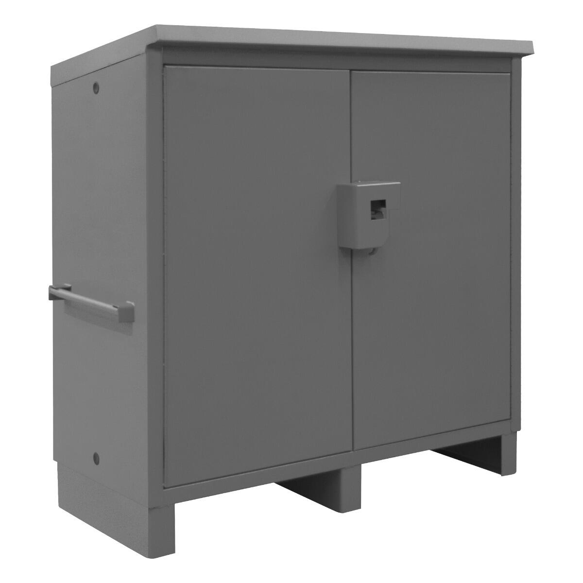 Lockable Jobsite Storage Cabinet with 3 Shelves
