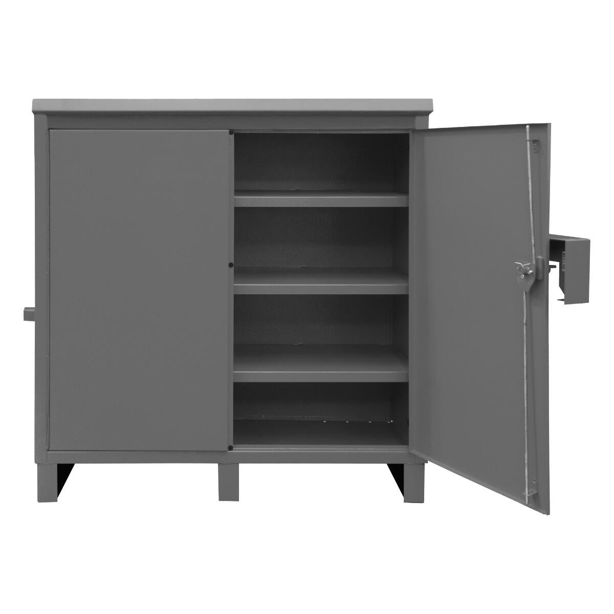 Lockable Jobsite Storage Cabinet with 3 Shelves