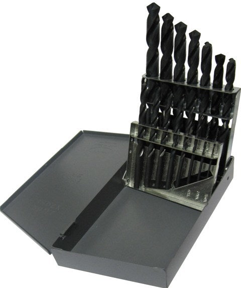 15 HSS Left Hand Jobber Length Drill Bit Set, 1/16" - 1/2"
