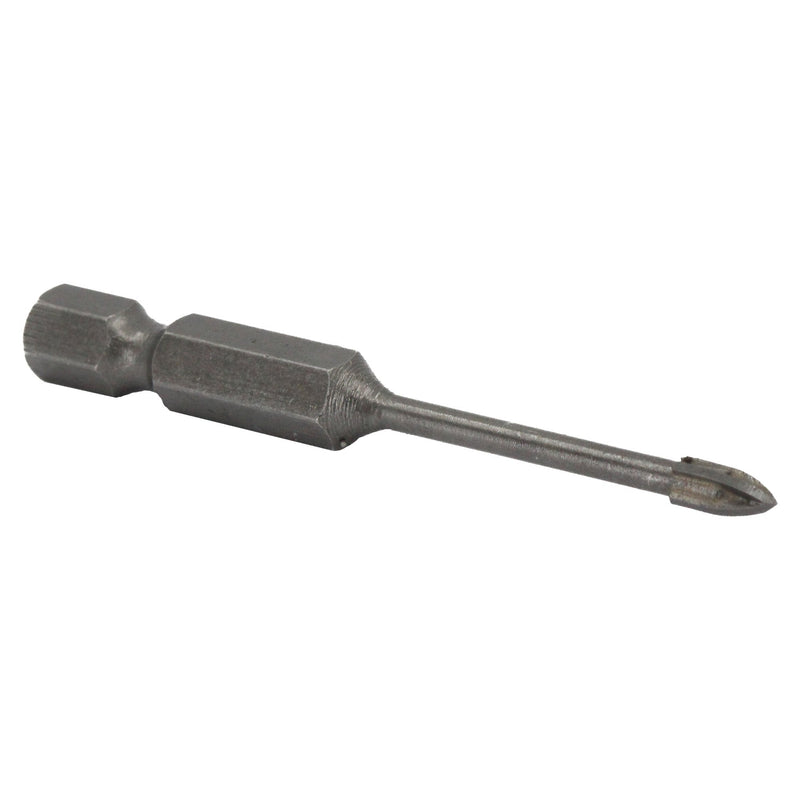 1/8" Carbide Tipped 4 Flute Glass & Tile Drill Bit with Hex Shank