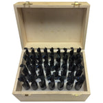 33 Piece HSS Black Oxide Reduced Shank HSS Drill Bit Set, 1/2" - 1", Wood Case